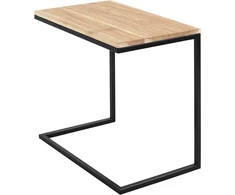 Customform Kavos stalas, LUPE 60 MASIVINĖ MEDIENA, 0.4x0.6x0.6 m, Juodas
