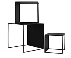 Customform Kavos staliukai, 2WALL METAL TRIO, 55x55x55 cm, Juodi