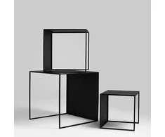 Customform Kavos staliukai, 2WALL METAL TRIO, 55x55x55 cm, Juodi