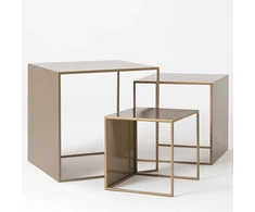 Customform Kavos staliukai, 2WALL TRIO METAL, 55x55x55 cm, Auksas