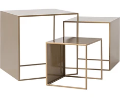 Customform Kavos staliukai, 2WALL TRIO METAL, 55x55x55 cm, Auksas