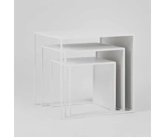 Customform Kavos staliukas, 2WALL TRIO METAL, 55x55x55 cm, Baltas