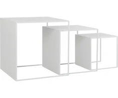 Customform Kavos staliukas, 2WALL TRIO METAL, 55x55x55 cm, Baltas