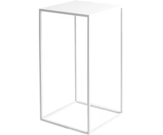 Customform Kavos staliukas / Šoninis staliukas, TENSIO METAL 30, 30x60 cm, Balta
