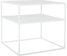 Customform Kavos staliukas, TENSIO 2 AUKŠTŲ METALAS 50, 50x50x45 cm, Baltas