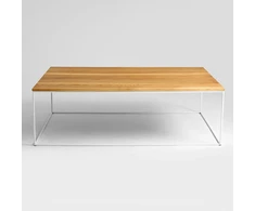 Customform Kavos staliukas, TENSIO MASIVINĖ MEDIENA, 140x80 cm, Baltas Ąžuolas