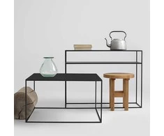Customform Kavos staliukas, TENSIO METAL 80, 80x80x45 cm, Juodas