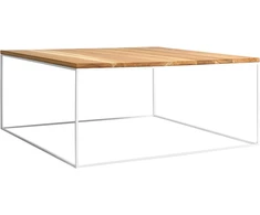 Customform Kavos staliukas, TENSIO SOLID WOOD, 100x100 cm, Baltas