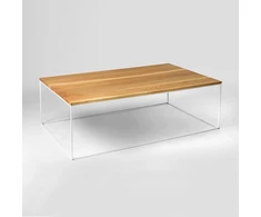 Customform Kavos staliukas, TENSIO WOOD, 100x60 cm, Baltas