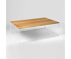 Customform Kavos staliukas, TENSIO WOOD, 140x80 cm, Baltas