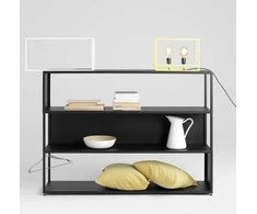 Customform Knygų lentyna, HYLLER, 150x75 cm, Juoda