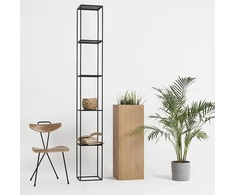 Customform Knygų stovas, TENSIO PILLAR 5F, 230x30 cm, Juoda