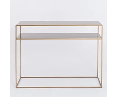Customform Konsolinis stalas, TENSIO 2 FLOOR METAL, 100x35 cm, Auksinis