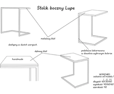Customform Šonas stalas, LUPE METAL 60, 0.4x0.6x0.6 m, Juodas