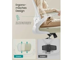 Songmics Ergonomiška biuro kėdė su tinkleliu cappuccino beige