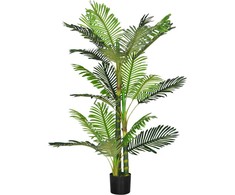 HOMCOM dirbtinė palmė Dirbtinis augalas Cemento užpildas 150 cm vidaus žalias