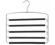 SONGMICS Kelnės pakaba, taupanti vietą, 3 vnt. rinkinys Daugiafunkcinė metalinė pakaba, tvirta, neslystanti paminkštinta, pasukamos kelnės pakabos, po 5 džinsus, kostiumines kelnes, šalikus, kaklaraiščius