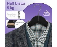 SONGMICS mediniai drabužių pakabai, 20 vnt. rinkinys, pakabai iš masyvios medienos