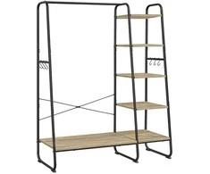 Songmics Drabužių stovas, 45x120x160 cm, turkio rudos spalvos
