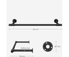 Songmics 30 x 84 x 7 cm sieninis drabužių turėklas, kurio keliamoji galia - 60 kg