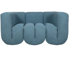 Dviejų vietų sofa Nua, 150 cm, mėlynas audinys