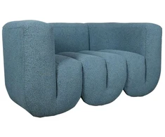 Dviejų vietų sofa Nua, 150 cm, mėlynas audinys