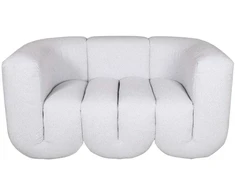 Dvivietė sofa, Nua, šviesiai pilka–balta