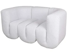 Dvivietė sofa, Nua, šviesiai pilka–balta