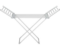 HOMCOM Elektrinis drabužių arkliukas Šildomas drabužių arkliukas Sulankstoma drabužių džiovyklė Reguliuojama temperatūra Aliuminis 144 x 53 x 91 cm
