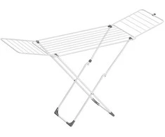 Songmics Drabužių džiovinimo stovas, sulankstomas sparnų stovas, 50x182x102,5 cm, baltas