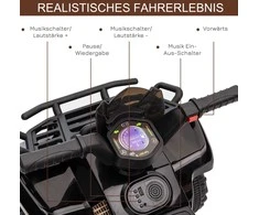 Homcom Mini elektrinis keturratis ATV LED priekinis žibintas 18-36 mėnesių vaikams 70 x 42 x 45 cm
