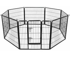 Songmics Gyvūnų žaidimų aptvaras, 240x80x80 cm, juodas