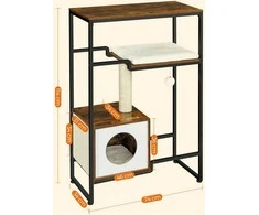 Songmics Kačių draskyklė, 74x34x114 cm, ruda