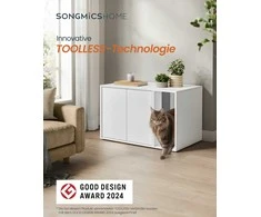 Songmics Feandrea Didelių kačių kraiko dėtuvė su stumdomomis durelėmis
