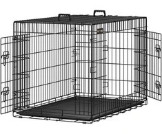 Songmics Šuns narvas, 107x70x77.5 cm, juodas, metalas