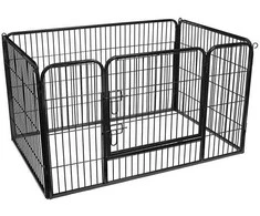 Songmics Šunų žaidimų aptvaras, 122x80x70 cm, juodas