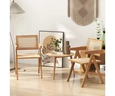 Fotelis Promotions Akcentinės kėdės komplektas, 50x55x80 cm, natūrali, bambukas ir rotangas