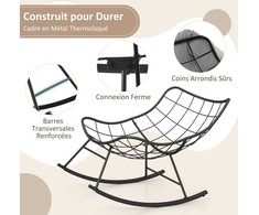 Fotelis Promotions Supamas krėslas, Didesnis Papasan, Metalinė konstrukcija, Juoda ir Pilka