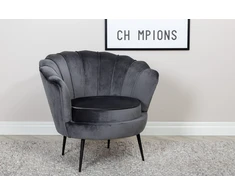 Fotelis Venture Design Sofa, Calais viengulė, 77x76x83 cm, Tamsiai pilka