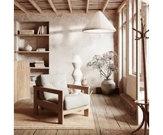 Fotelis WOODMAN Kėdė, MEXICO, 75x105x83 cm, rusvai gelsvas