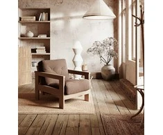 Fotelis WOODMAN Kėdė, MEXICO, 75x105x83 cm, Ruda
