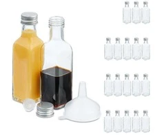 Gertuvė Relaxdays Mažų buteliukų rinkinys, 100 ml, sidabrinis, permatomas, stiklas
