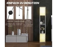 HOMCOM toršeras modernaus dizaino, 2 lentynos, virvelinis jungiklis, 26 cm x 26 cm x 156 cm, juoda + balta