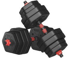 SONGMICS hantelių rinkinys su jungiamąja strypu 30 kg namams, tamsiai juodos spalvos