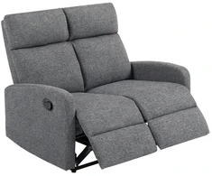 Fotelis HOMCOM 2 vietneutterflyų sofa, individualiai reguliuojami atlošai, kojų atrama, audinio apmušalas, plienas, pilka