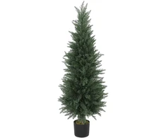 Dirbtinis kiparisas HOMCOM, 120 cm, dirbtinis augalas vazone, atsparus UV spinduliams, tarsi tikras, dekoracija svetainei, miegamajam, biurui, balkonui