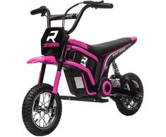 HOMCOM elektrinis motociklas vaikams, su 24V 350W varikliu, 8-16 KMH greičio režimu, 12 colių pripučiamomis padangomis, elektra varomas motociklas su muzika ir priekiniu žibintu, „Moto Cross“ vaikams nuo 8 iki 12 metų, rožinis