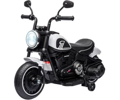 HOMCOM Vaikiškas motociklas Vaikiškas elektrinis motociklas Elektrinė transporto priemonė Vaikiška transporto priemonė su 2 nuimamais mokomaisiais ratais, 3 km/val., skirta 1,5-3 metų vaikams Balta 76 x 42 x 57 cm