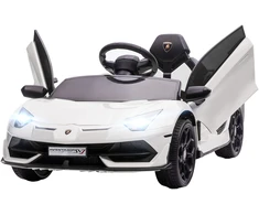 Homcom Vaikiškas elektrinis automobilis 12V Elektrinė transporto priemonė su 2.4G nuotolinio valdymo pulteliu, MP3 grotuvu, garso signalu, šviesomis, 3-5 metų, balta