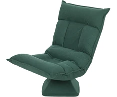 HOMCOM grindų kėdė 360° besisukanti, su 5 padėčių reguliuojamu atlošu, sulankstoma grindų sofa, meditacijos kėdė, paminkštinta „Lazy“ sofa svetainei, žaidimams ir skaitymui, žalia